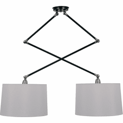 House of Troy UP502-BLK/SN Uptown Black and Satin Nickel Island Lighting