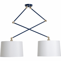 House of Troy UP502-NB/SB Uptown Navy Blue and Satin Brass Kitchen Island Lighting
