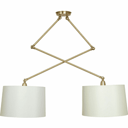 House of Troy UP502-SB/PB Uptown Satin Brass and Polished Brass Kitchen Island Light