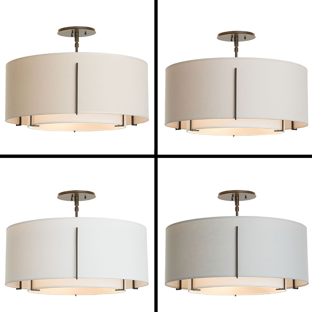 Hubbardton 126503 Exos Double Shade Large SemiFlush Ceiling