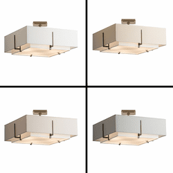 Hubbardton Forge 126510 Exos Square Contemporary 20 Inch Diameter 2 Shade Ceiling Lighting