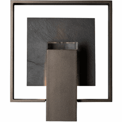 Hubbardton Forge 302660 Shadow Box Small with Slate Outdoor Light Sconce