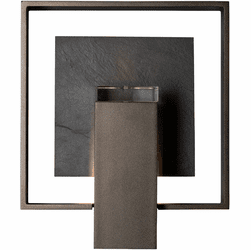 Hubbardton Forge 302662 Shadow Box Medium with Slate Outdoor Wall Mounted Lamp