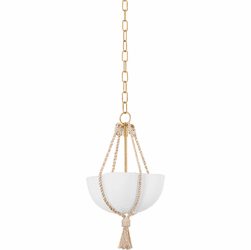 Hudson Valley 1013-VGL Amberley Modern Vintage Gold Leaf Mini Drop Ceiling Light Fixture