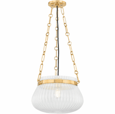 Hudson Valley 1113-AGB Granby Modern Aged Brass 13" Hanging Light