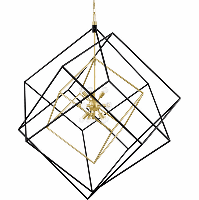 Hudson Valley 1255-AGB/BK Roundout Contemporary Aged Brass/Black Hanging Pendant Light