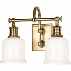 Hudson Valley 1972-AGB Keswick Aged Brass 2-Light Bath Lighting Sconce