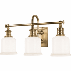 Hudson Valley 1973-AGB Keswick Aged Brass 3-Light Bath Lighting