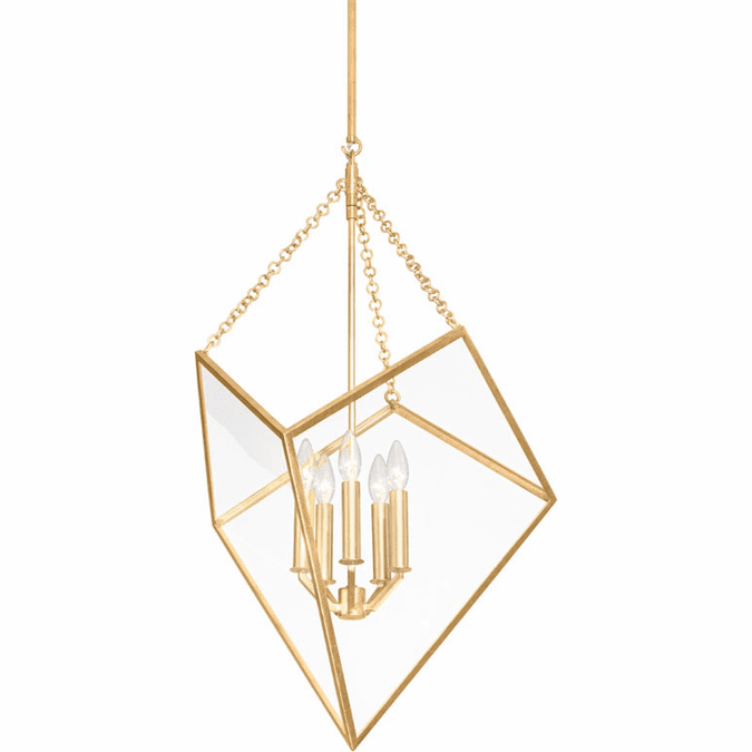 Hudson Valley 2534VGL Brookfield Modern Vintage Gold Leaf Entryway Light Fixture HUD2534VGL