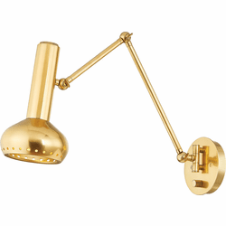 Hudson Valley 2813-AGB Roald Contemporary Aged Brass Swing Arm Wall Lamp