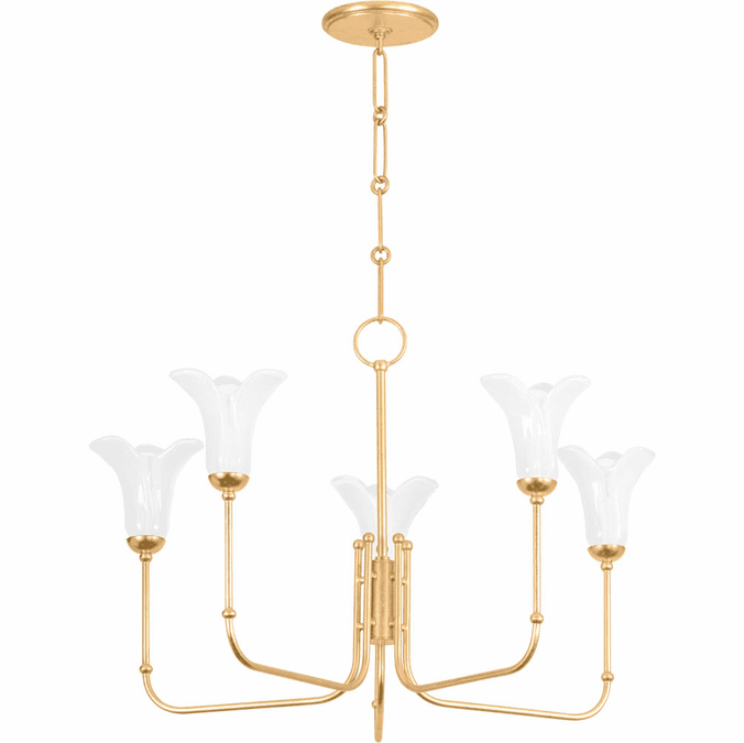 Hudson Valley 3345VGL Montclair Modern Vintage Gold Leaf Chandelier