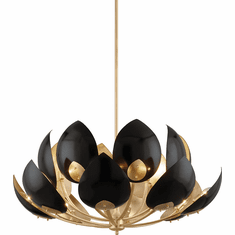Hudson Valley 5739-GL-BK Lotus Modern Gold Leaf / Black