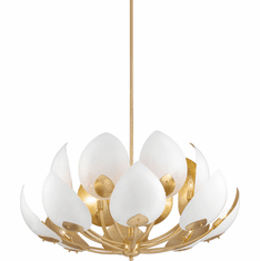 Hudson Valley 5739-GL-WH Lotus Modern Gold Leaf / White