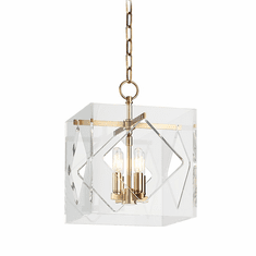 Hudson Valley 5912-AGB Travis Contemporary Aged Brass Finish 16" Tall Hanging Lamp