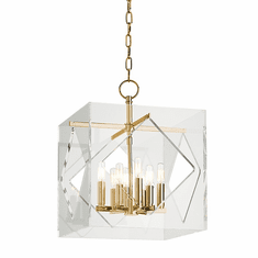 Hudson Valley 5916-AGB Travis Contemporary Aged Brass Finish 21.5" Tall Pendant Light Fixture