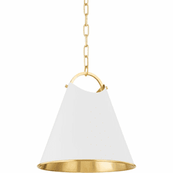 Hudson Valley 6214-AGB/SWH Burnbay Modern Aged Brass 14" Hanging Lamp