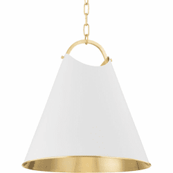 Hudson Valley 6218-AGB/SWH Burnbay Contemporary Aged Brass 18" Lighting Pendant