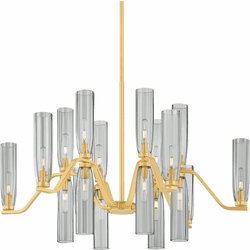 Hudson Valley 6817-AGB Harpswell Modern Aged Brass Chandelier Light