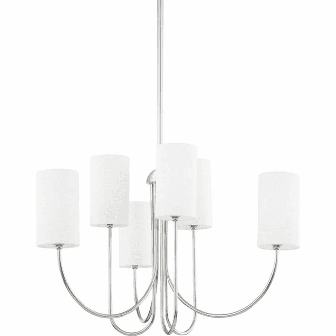Hudson Valley 6828-PN Harlem Polished Nickel 28" Chandelier Lamp