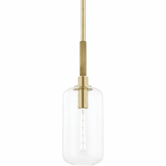 Hudson Valley 6908-AGB Lenox Hill Modern Aged Brass Mini Hanging Pendant Light