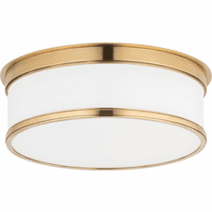 Hudson Valley 712-AGB Geneva Contemporary Aged Brass 12.25" Flush Mount Light Fixture