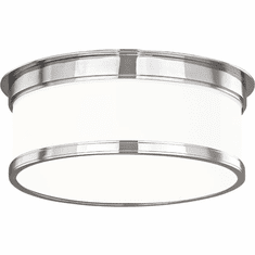 Hudson Valley 712-PN Geneva Modern Polished Nickel 12.25" Flush Mount Ceiling Light Fixture