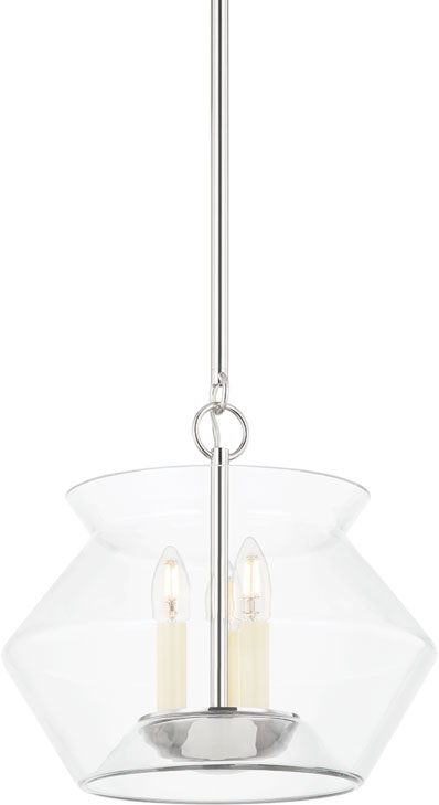 Hudson Valley 8115-PN Edmonton Modern Polished Nickel 15" Pendant Light ...