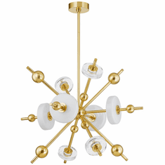 Hudson Valley 8132-AGB Maynard Contemporary Aged Brass LED Chandelier Light