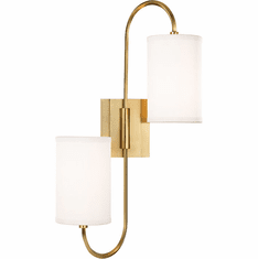 Hudson Valley 9100-AGB Junius Aged Brass Wall Mounted Lamp