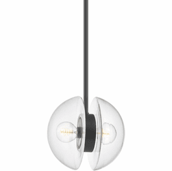 Hudson Valley 9412-BBR Kert Modern Black Brass Mini Ceiling Pendant Light