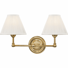 Hudson Valley MDS102-AGB Classic No.1 Aged Brass / Off White Silk Wall Sconce