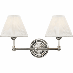 Hudson Valley MDS102-PN Classic No.1 Polished Nickel / Off White Silk Light Sconce