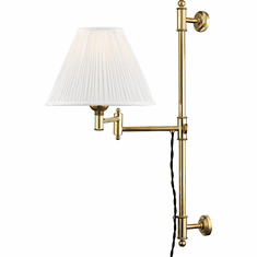 Hudson Valley MDS104-AGB Classic No.1 Aged Brass Wall Swing Arm Lamp