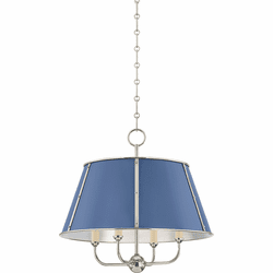 Hudson Valley MDS120-PN/FBL Cambridge Modern Polished Nickel / Soft French Blue 20" Drum Hanging Light Fixture