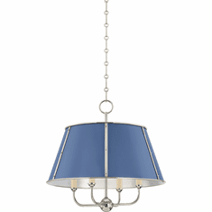 Hudson Valley MDS120-PN/FBL Cambridge Modern Polished Nickel / Soft French Blue 20" Drum Hanging Light Fixture