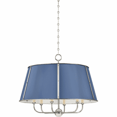 Hudson Valley MDS121-PN/FBL Cambridge Modern Polished Nickel / Soft French Blue 29" Drum Drop Ceiling Lighting