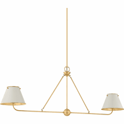Hudson Valley MDS2001-AGB/OW Burghley Contemporary Aged Brass / Off-White Kitchen Island Light Fixture