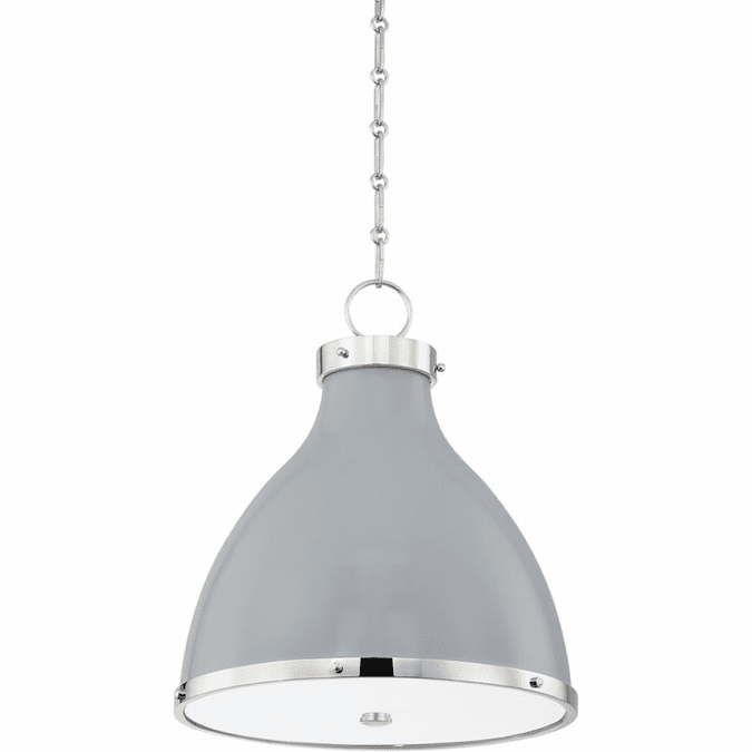 Hudson Valley MDS361-PN/PG Painted No. 3 Modern Polished Nickel / Parma Gray Combo 16.5" Drop Lighting
