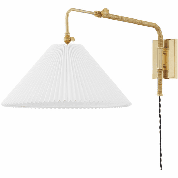 Hudson Valley MDS510-AGB Dorset Contemporary Aged Brass Swing Arm Wall Lamp