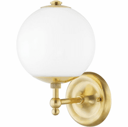 Hudson Valley MDS702-AGB Sphere No.1 Aged Brass Wall Lighting Fixture