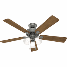Hunter 50894 Swanson Matte Silver LED 52" Ceiling Fan