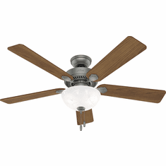 Hunter 50909 Swanson Matte Silver LED 52" Home Ceiling Fan