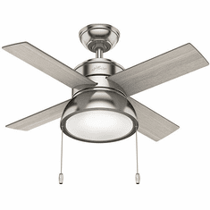 Hunter 51040 Loki Modern Brushed Nickel LED 36" Ceiling Fan