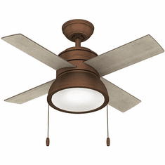 Hunter 51042 Loki Modern Weathered Copper LED 36" Home Ceiling Fan