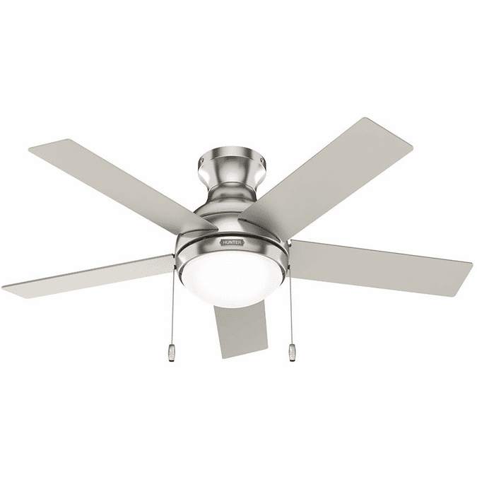 Hunter 51449 Aren Contemporary Brushed Nickel LED 44" Home Ceiling Fan