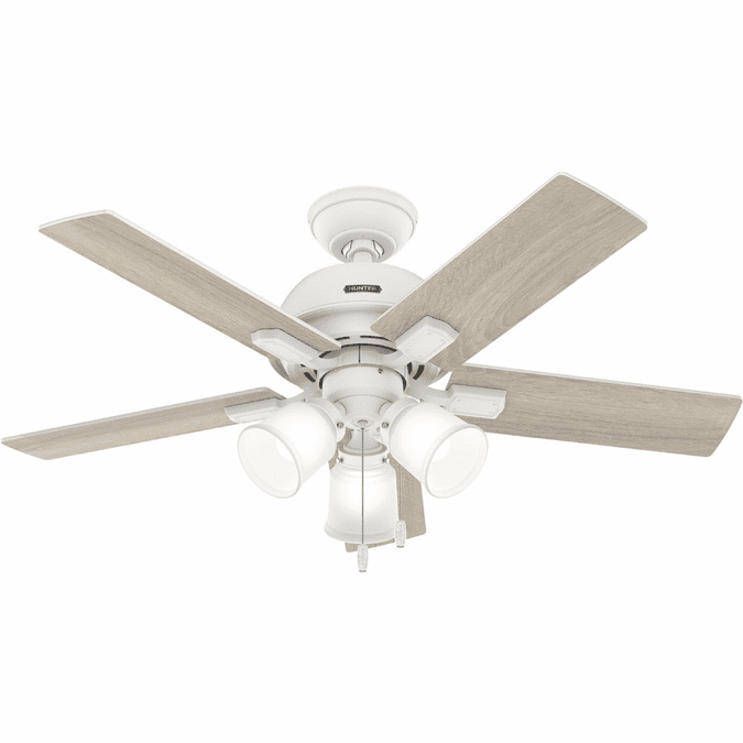 Hunter 52350 Crystal Peak Matte White LED 44" Ceiling Fan HUN52350