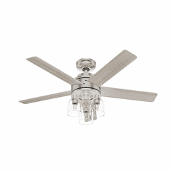 Hunter 52651 Lochemeade Contemporary Brushed Nickel LED 52" Ceiling Fan