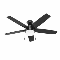 Hunter 52776 Anisten Modern Matte Black LED 52" Ceiling Fan