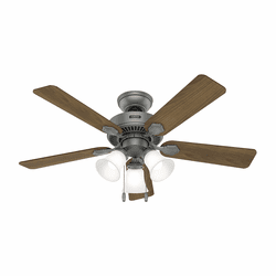 Hunter 52779 Swanson Modern Matte Silver LED 44" Ceiling Fan