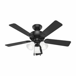 Hunter 52789 Swanson Contemporary Matte Black LED 44" Home Ceiling Fan